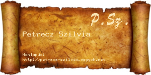 Petrecz Szilvia névjegykártya