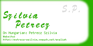 szilvia petrecz business card